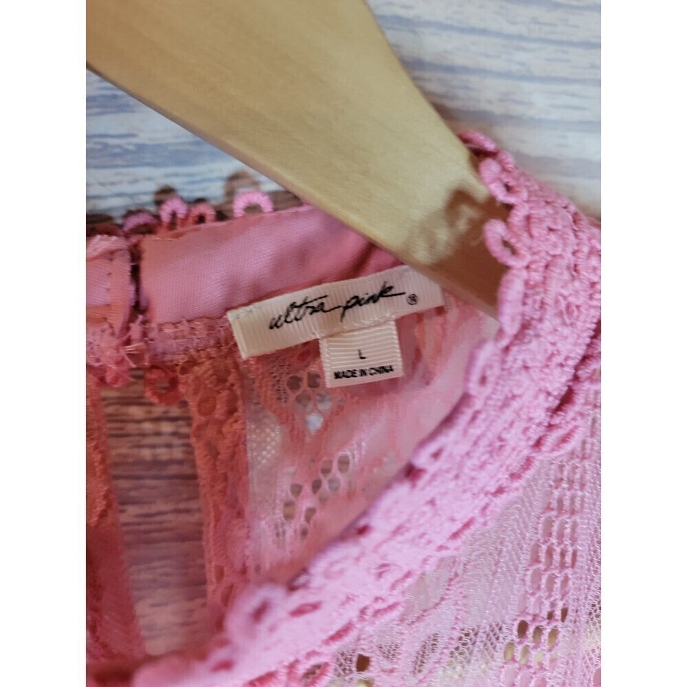 Ultra Pink Barbie Pink Lace like top - Picture 4 of 5